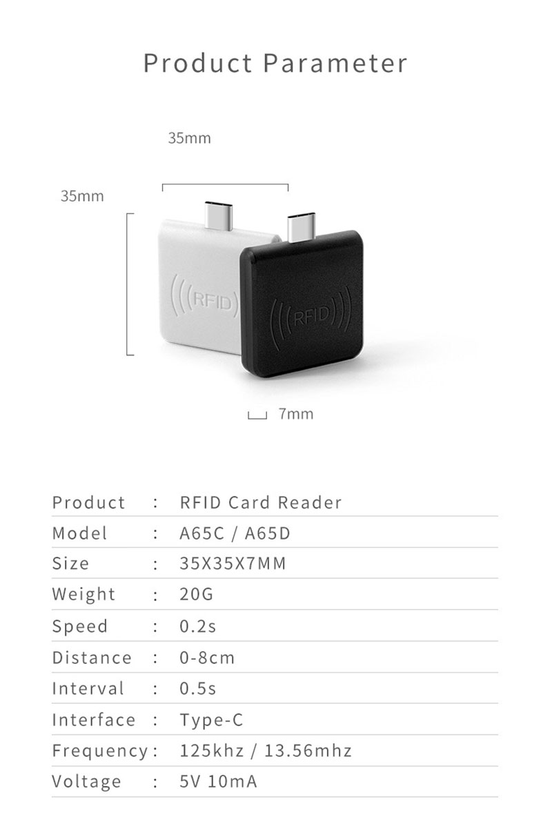 Frekuenca 13,56mhz RFID 1 Android Reader/Microchip