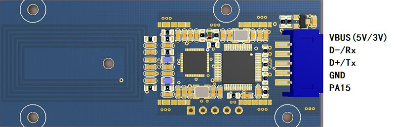 1 Moduli ISO44F33 pa kontakt, ISO14533 Moduli i leximit-shkrimit të kartës IC me shumë protokollarë me sensor inteligjent 2