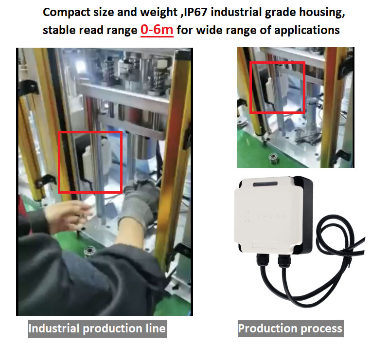 RFID Reader Industrial UDH1FM Management RFID Modbus line-in lidhur me PLC 5