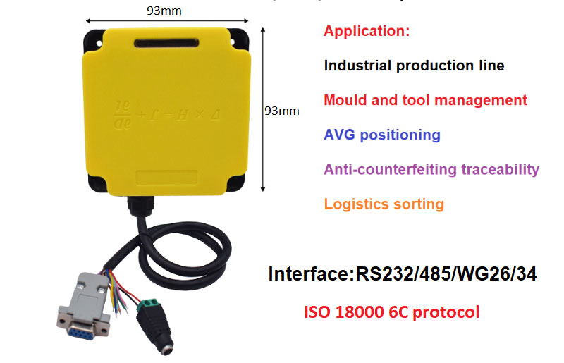 RFID Reader Industrial UDH1FM Management RFID Modbus line-in lidhur me PLC 6