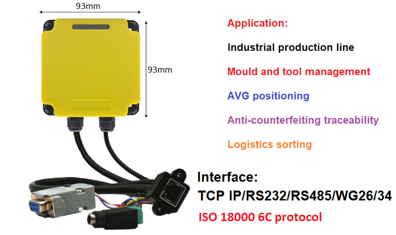 RFID Reader Industrial UDH1FM Management RFID Modbus line-in lidhur PLC 7