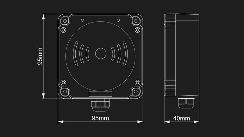 RFID UHF MQTT Protokolli industrial i lexuar RJ45 0-36V 2 metra IP65 2